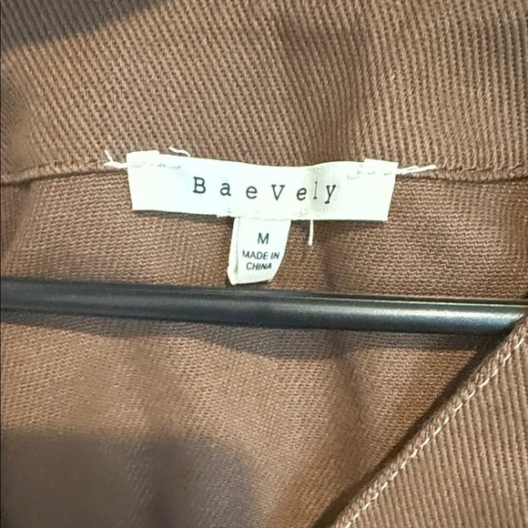 NWOT These Three Boutique Twill V-Neck Dress - Dark Brown - Picture 6 of 6